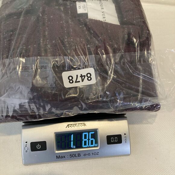 Amour Vert Tweed Upcycled Acrylic Blazer Purple Plaid Women Size XS Oversized - Picture 11 of 11